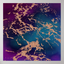 Poster Moody Marble | Luxe Rosa de Teto Roxo Dourado