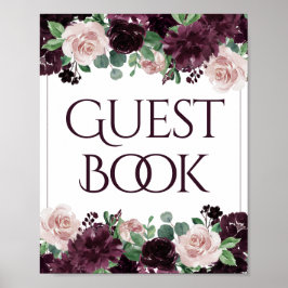 Poster Moody Passion | Cartaz do livro de convidados roxo