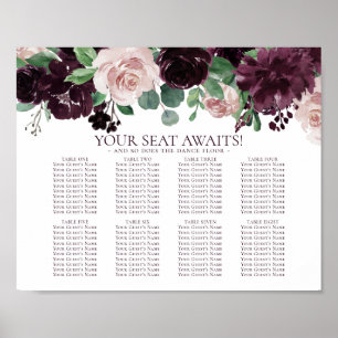 Poster Moody Passion Gráfico de Assentos Florais Roxos
