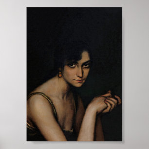 Poster Moody Woman Retrait Vintage Art