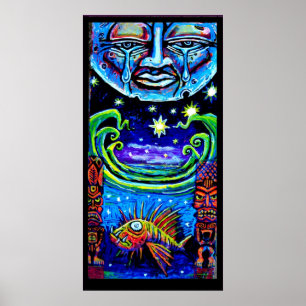Póster moon and stars