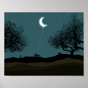 Poster Moon Balloon