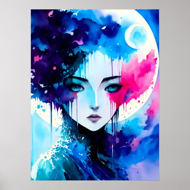 Poster Moon Child Anime Fantasy Art (Frente)