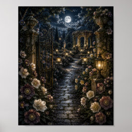 Poster Moon Hellebore Walk Vintage Botanical