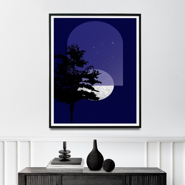 Poster Moon Impressão, Modern Boho Wall Art, (Criador carregado)