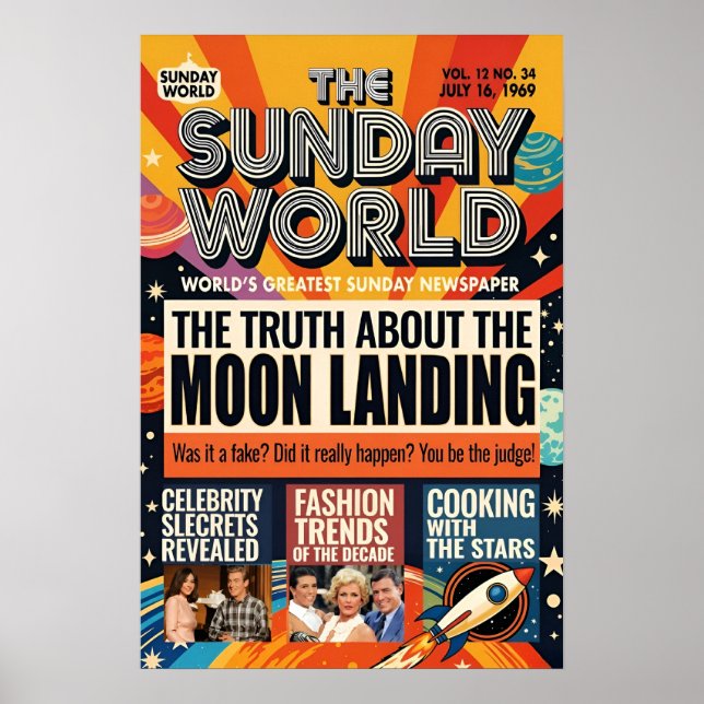 Poster Moon Landing, 1969, (Frente)