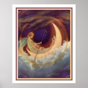 Póster Moon o barco ao Dreamland - Hugh Williams 16 x 20