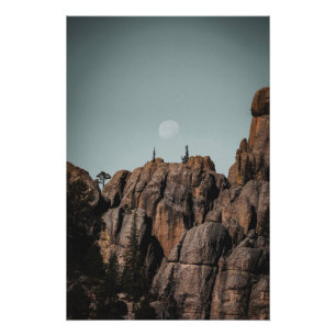 Póster Moon Over Sylvan Lake Rocks