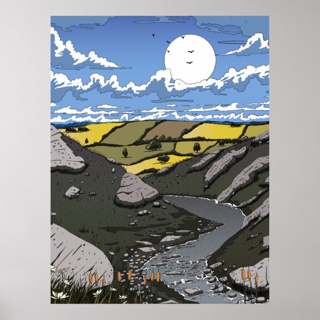Poster Moon Over The Valley (Frente)