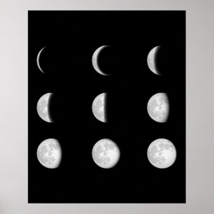 POSTER MOON PHASES SPACE