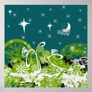 Póster Moon Star Splat