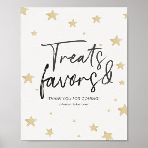Poster Moon Stars Chá de fraldas Tratamentos e Favoritos