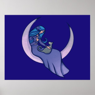 Poster Moon Witch MoonChild Pagan Wicca