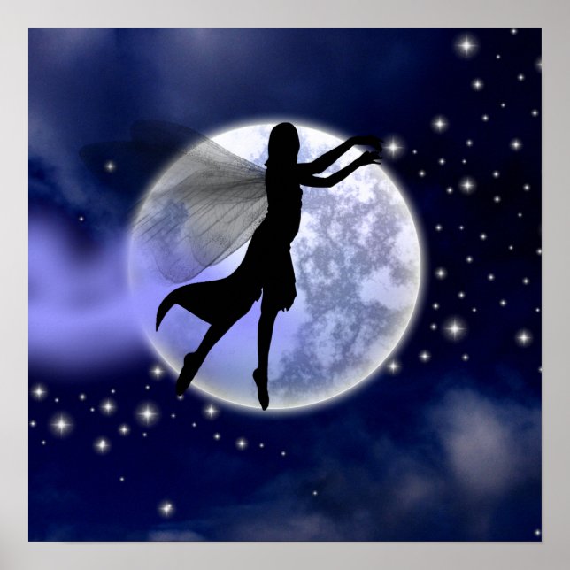 Poster Moonlight Fairy Silhouette (Frente)