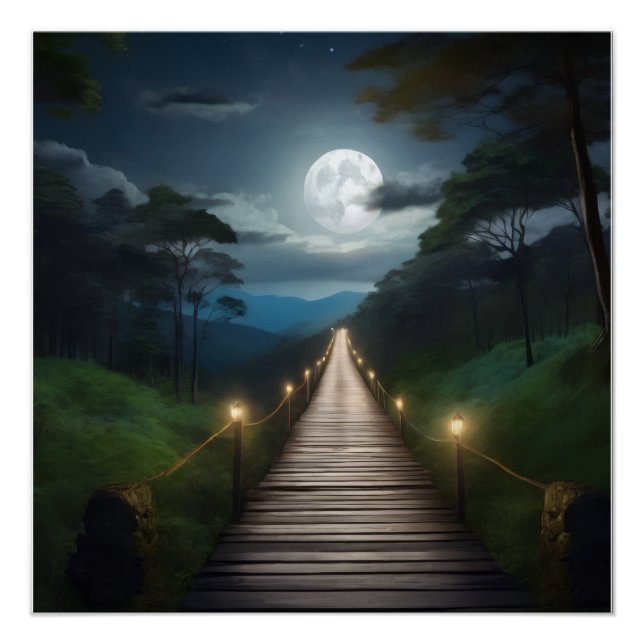 Póster Moonlight Forest Path  (Frente)