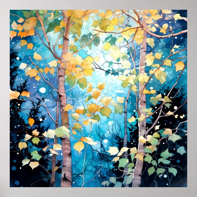 Poster Moonlit Autumn Forest Art (Frente)