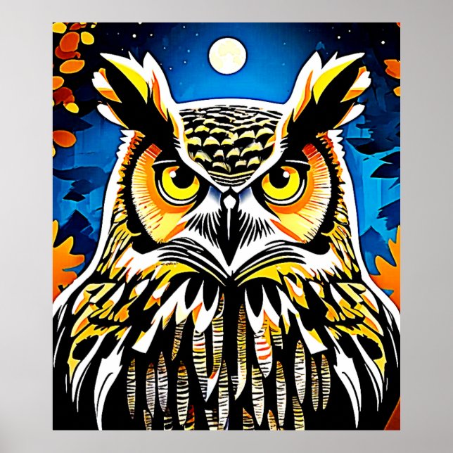 Poster Moonlit Owl Gaze (Frente)