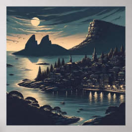 Poster Moonlit Port