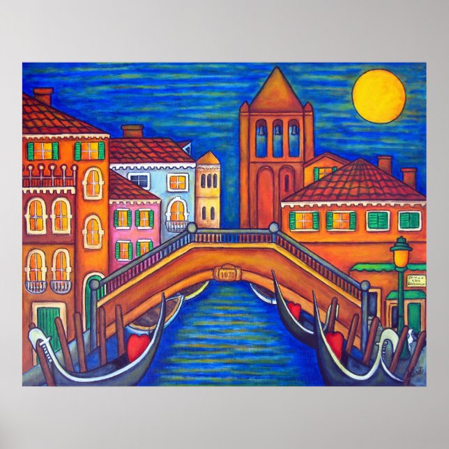 Póster Moonlit San Barnaba, Veneza por Lisa Lorenz (Frente)