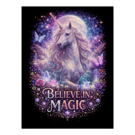 Póster Moonlit Unicorn Dreams