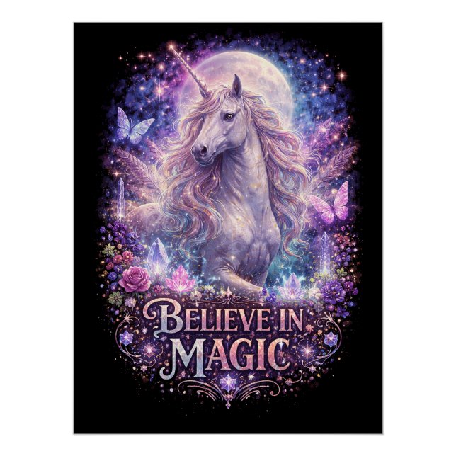 Póster Moonlit Unicorn Dreams (Frente)