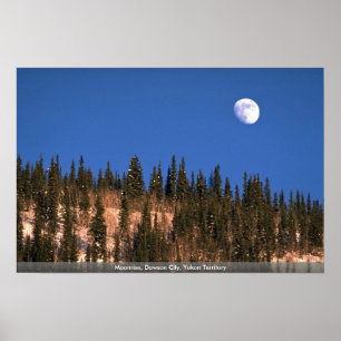 Poster Moonrise, cidade de Dawson, território yukon