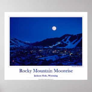 Poster Moonrise da montanha rochosa