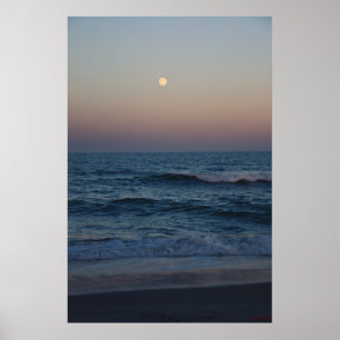 Poster Moonrise Over the Ocean #4705