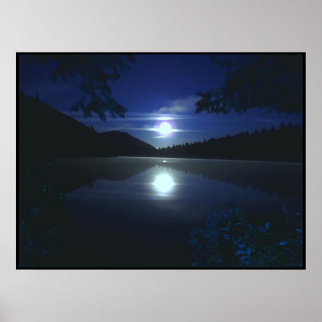 Póster Moonrise Sobre O Lago Elk (Frente)