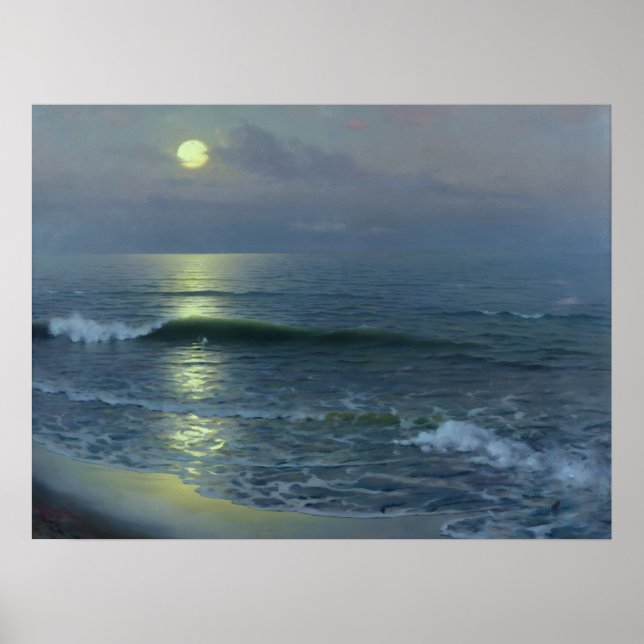 Poster Moonrise Sobre O Oceano (Frente)