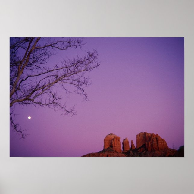 Poster Moonrise Sobre Oak Creek Canyon (Frente)
