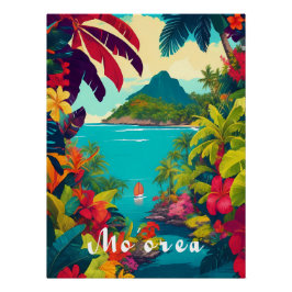 Póster Moorea Polynesia Travel Poster