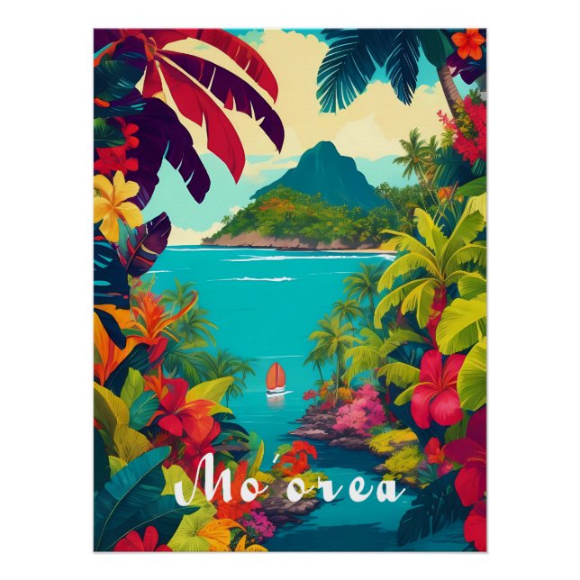Póster Moorea Polynesia Travel Poster (Frente)