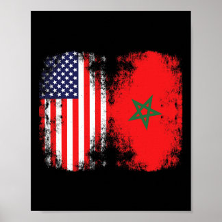 Poster Moorish American Morocco Flag Moroccan Soccer Supp