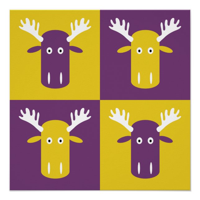 Póster Moose Head Pop Art poster (Frente)