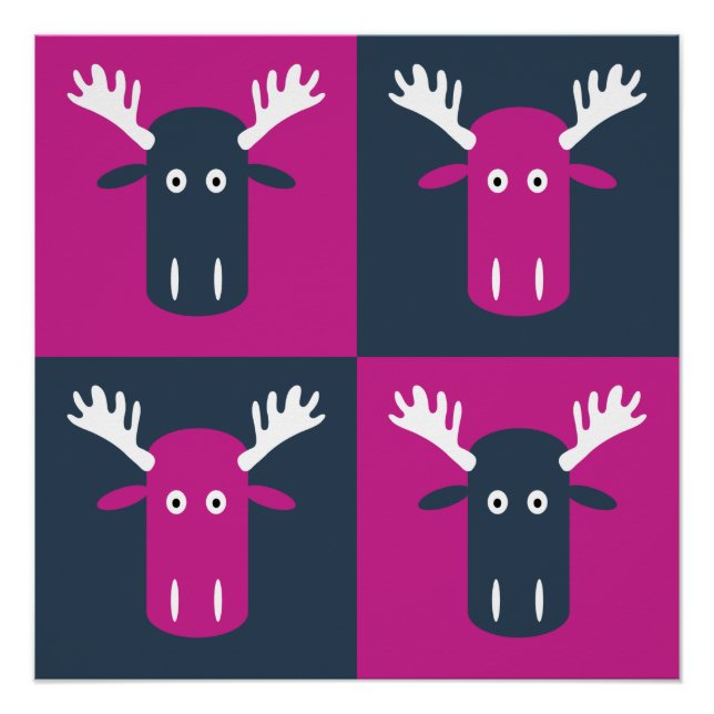 Póster Moose Head Pop Art poster (Frente)