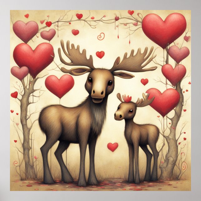 Poster Moose Love 2 (Frente)