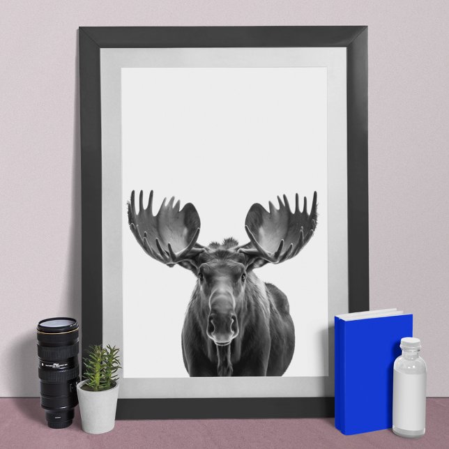 Poster Moose Moderna Retrato preto (Criador carregado)