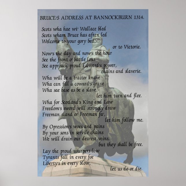 Póster Morada de Bruce em Bannockburn 1314 (Frente)