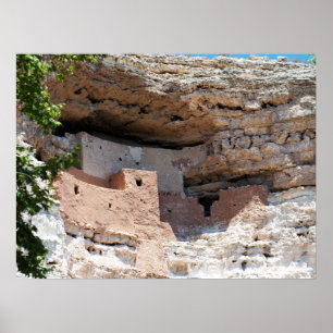 Póster Moradia de penhasco do castelo de Montezuma -