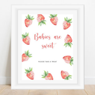 Poster Morango - bebês são doces 
