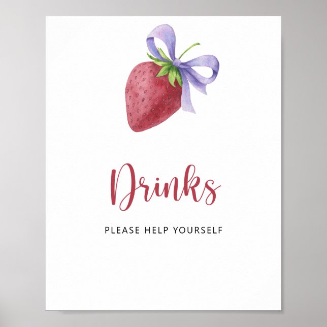 Poster Morango - Bebidas à vontade  (Frente)