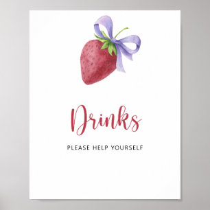 Poster Morango - Bebidas ajudem-se