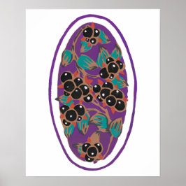 Poster Morango Botânico, Art Deco, Clipe floral Pequeno