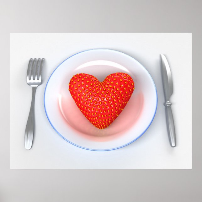 Póster Morango - Coração (Frente)