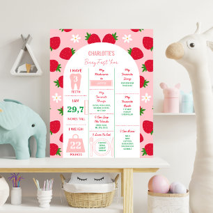 Poster Morango Primeiro primeiro aniversario Milestone Do