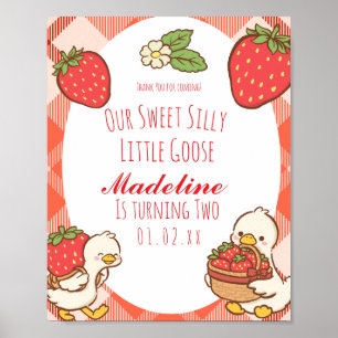 Poster Morangos de Aniversário Silly Sweet Goose