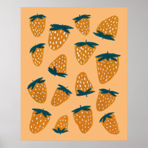 Poster Morangos (laranja)