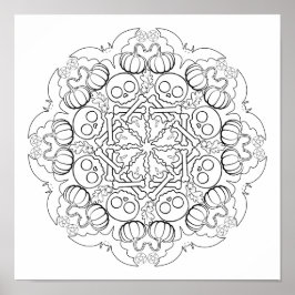 Poster Morcegos, Fantasmas, Halloween & Mais Coloração