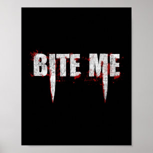 Poster Morda-me Dentes de Vampiro Maldito Halloween
